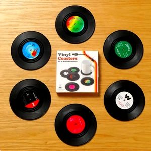 Retro Vinyl Records Coasters - 6 pieces